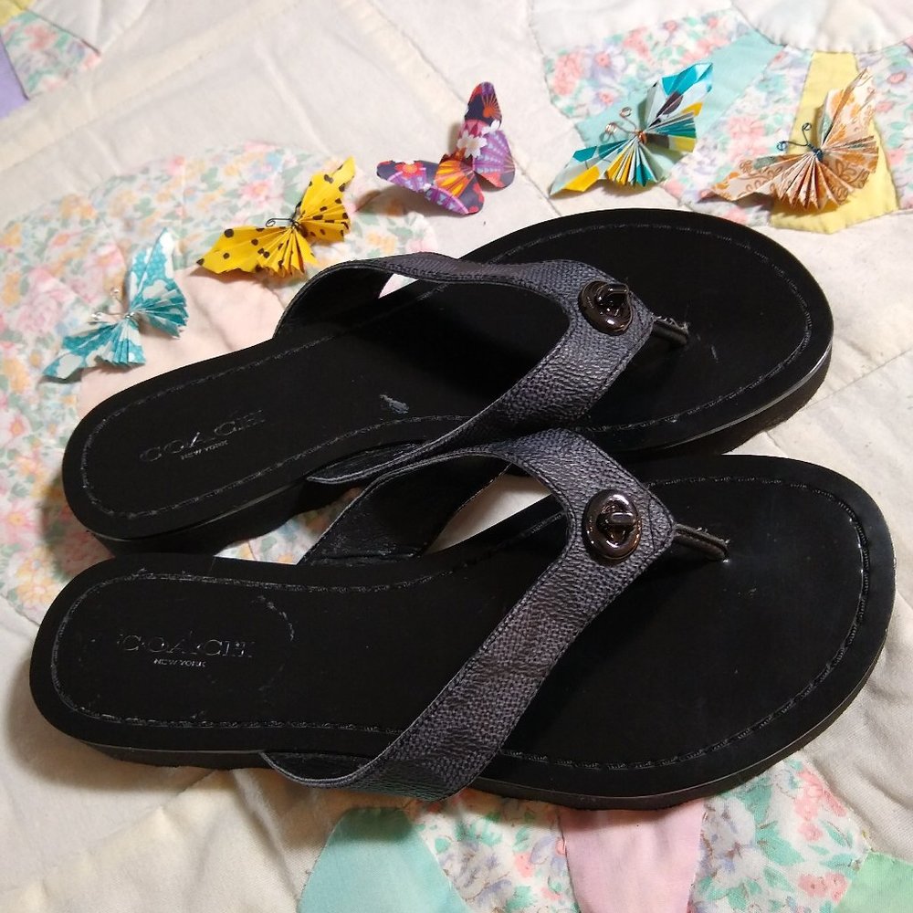 Coach | Shelly Black Sandals | Size 5 🦋